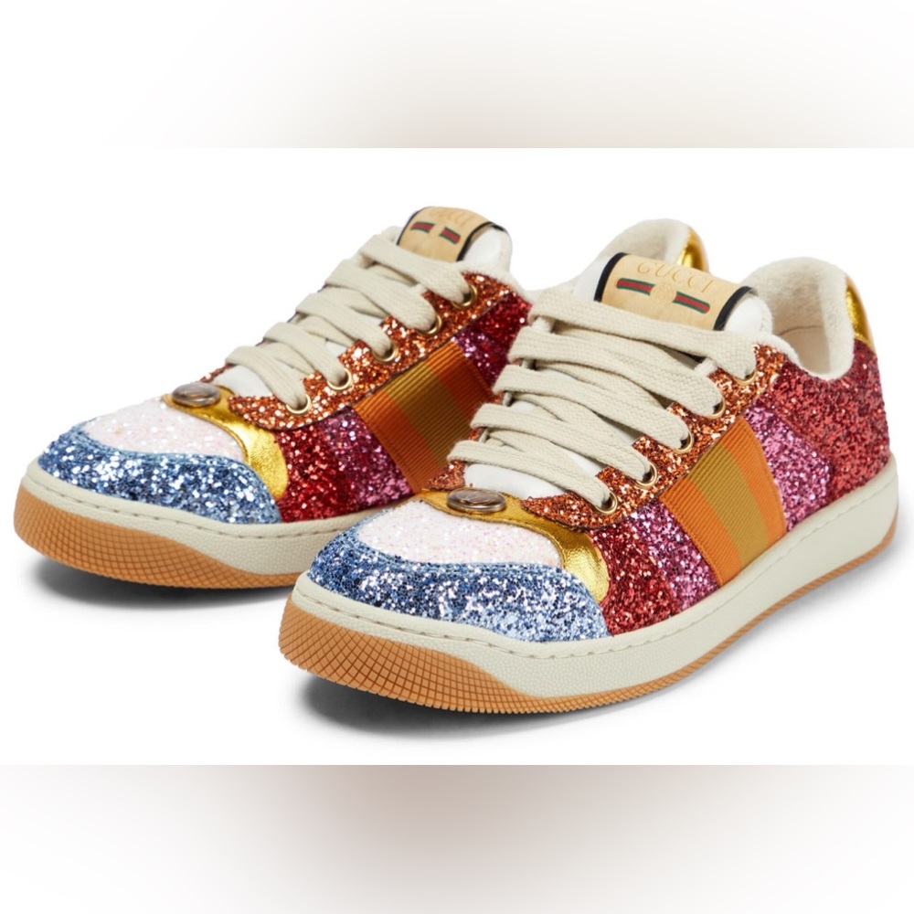 Gucci Lovelight Screener Glitter Sneakers